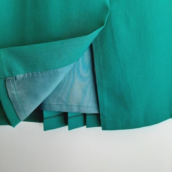 Vintage PANTMAN Pleated Front Long Midi Skirt Green Sz M - Picture 10 of 14